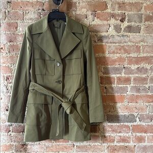 Olive Green Women's Belted Jacket